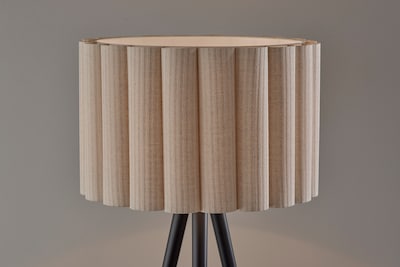 Adesso Caldwell 61"H Black Floor Lamp with Beige Linen Shade (4227-01)