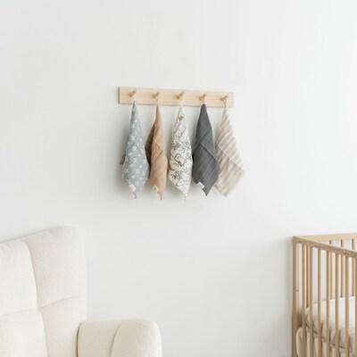 Crane Baby Ezra Wash Cloth Set, 5-Piece, Woodland Animal (BC-110WC)