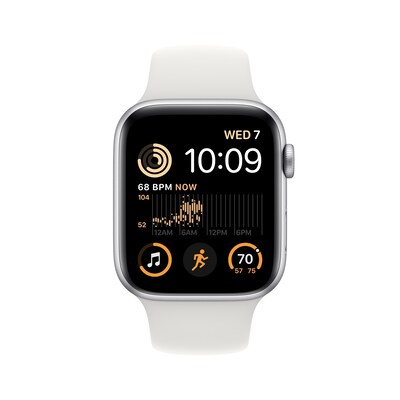 Apple Watch Series SE, Silver/White, 44mm (MNJ33LL/A)