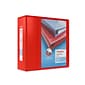 Staples® Heavy Duty 5" 3 Ring View Binder with D-Rings, Red (ST56300-CC)