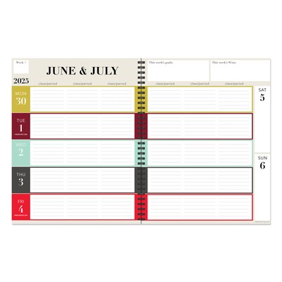 2025-2026 TF Publishing Vintage Ink and Lead 9" x 11" Academic Year Weekly & Monthly Planner, Paperboard Cover (AY26-9600)