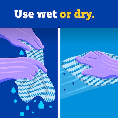 CloroxPro Clorox Handi Wipes Cotton Cleaning Cloths, Blue/White, 72 Cloths/Pack (60942)