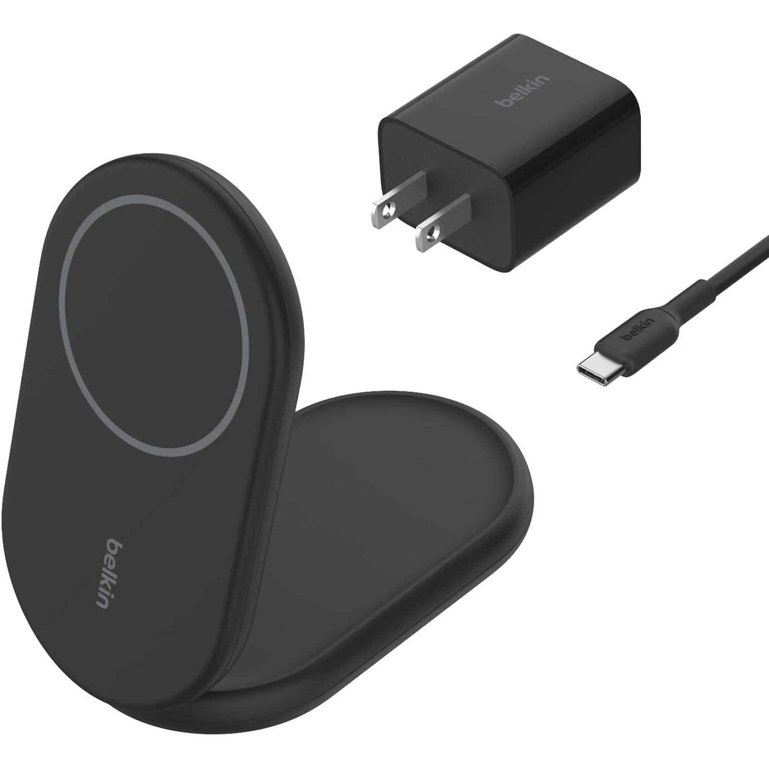 Belkin Magnetic Wireless USB-C Charging Stand for Multiple Brands, Black (WIB007TTBK)