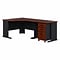 Bush Business Furniture Cubix 48W Corner Desk with 36W Return and Mobile File Cabinet, Hansen Cherry