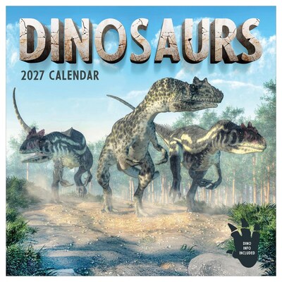 2027 TF Publishing Dinosaurs 12 x 12 Monthly Wall Calendar, Multicolored (27-1139)