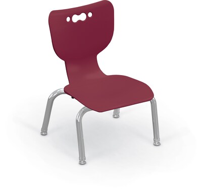 MooreCo 10 Hierarchy Student Chair with 4 Legs, Maroon/Chrome Base (703673561686)