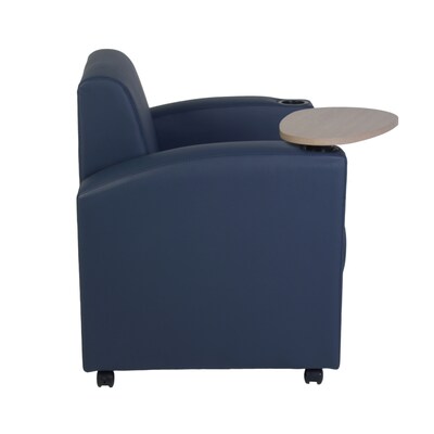Regency Nova Tablet Arm Chair with Storage, Navy Blue/Noble Oak (7701NOBE)