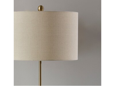 Simplee Adesso Barton Incandescent Table Lamp, Antique Brass/Oatmeal (SL1165-21)