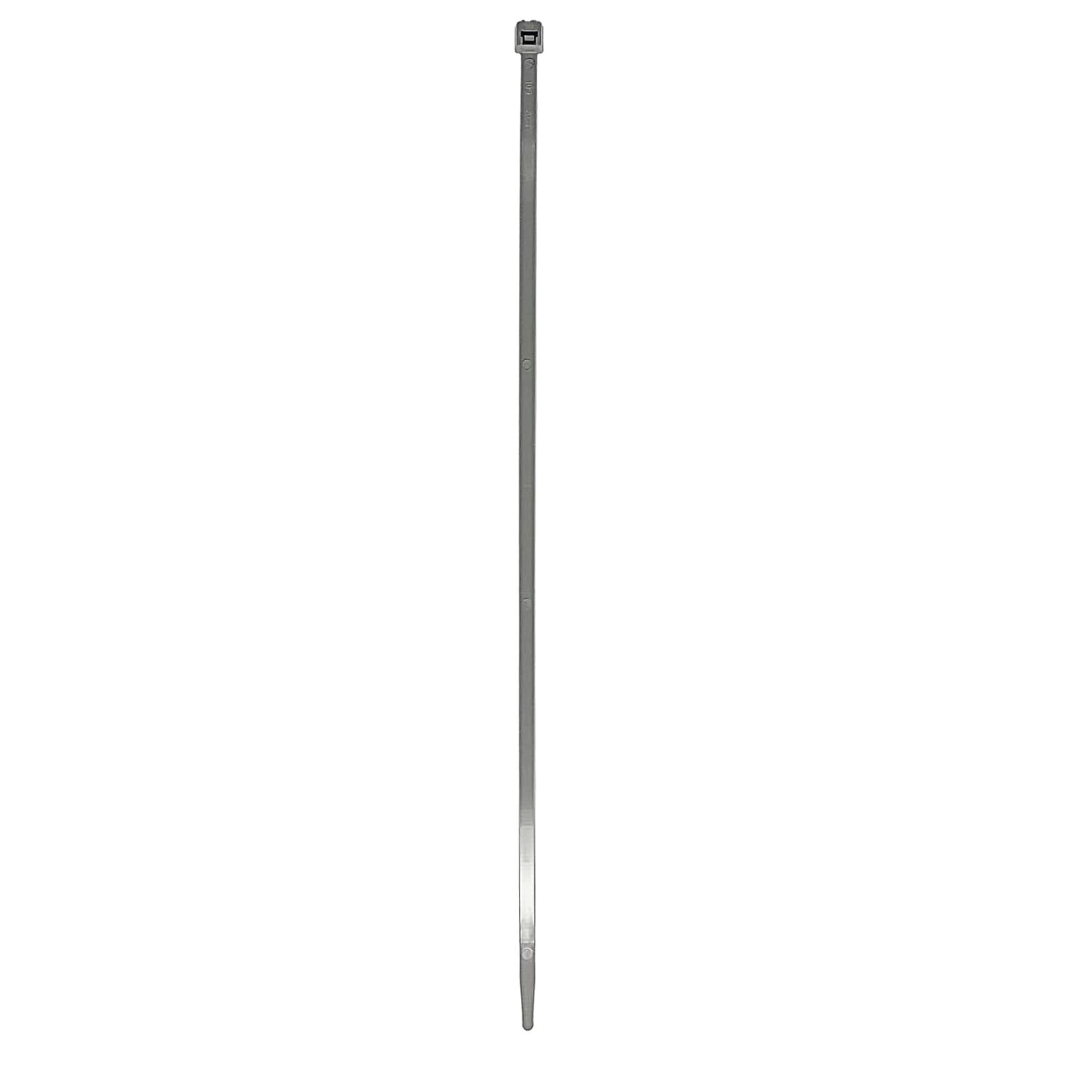 ProBrand 8 Nylon 6/6 Standard Cable Ties with 50-lbs. Tensile Strength, Gray, 100/Pack (CABTIE840GR)