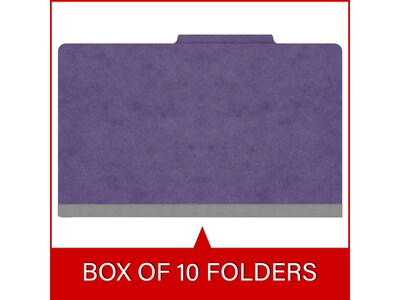Medical Arts Press Pressboard Classification Folder, 1 Divider, 2" Expansion, Legal Size, Purple, 10/Box (DV-T52-14-3PRP)