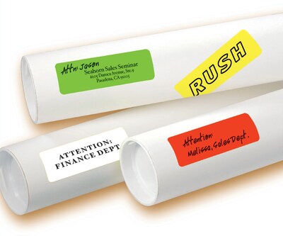 Avery Laser Color Coding Labels on 4" x 6" Sheets, 1" x 3", Assorted Colors, 200 Labels/Pack (5481)