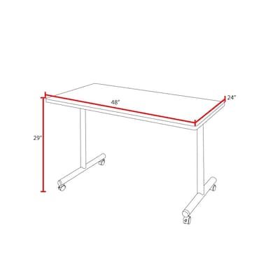 Regency Kobe Mobile T-Base Training Seminar Table, 48" x 24", Noble Oak (MKTRCC4824NO)