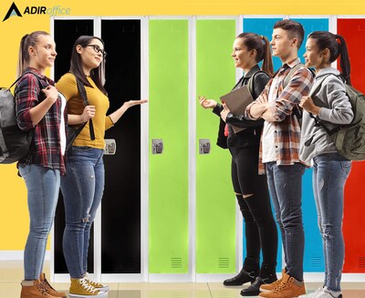 AdirOffice 72'' Single Tier Green Storage Locker, 4/Pack (629-201-GRN-4PK)