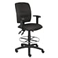 Boss® Multi-Function Fabric Drafting Stool w/ Adjustable Arm; Black