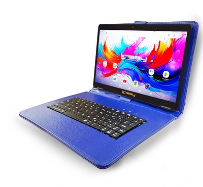 Linsay F10 Series 10.1" Tablet, Wi-Fi, Octa Core, 256GB eMMC, Android 15, with Blue Keyboard Case (F10XIPSBLUESPLUS)