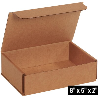 8" x 5" x 2" Corrugated Mailers, Kraft, 50/Bundle (M852K)