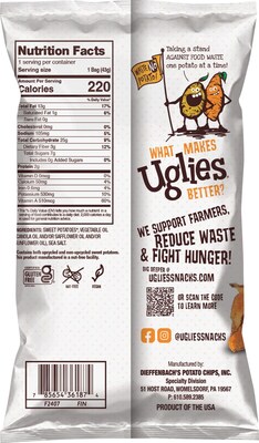 Uglies Gluten-Free Sweets Kettle Potato Chips, 1.5 oz., 24 Bags/Carton (36187)