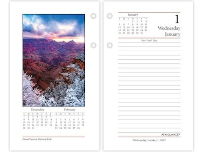 2025 AT-A-GLANCE Photographic 6 x 3.5 Desk Calendar Refill, Multicolor (E417-50-25)