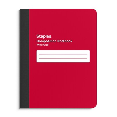 TRU RED™ Composition Notebook, 7.5 x 9.75, Wide Ruled, 80 Sheets, Red (TR55088)