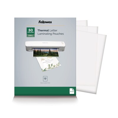 Fellowes Thermal Laminating Pouch, Letter Size, 5 Mil, 50/Pack (5744501)