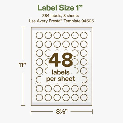 Avery Starburst Laser/Inkjet Multipurpose Labels, 1", Off-White (384/Pack)