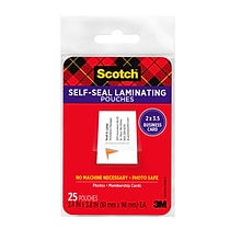 Scotch™ Self-Sealing Laminating Pouches, Business Card size, 25 Pouches (LS851G)
