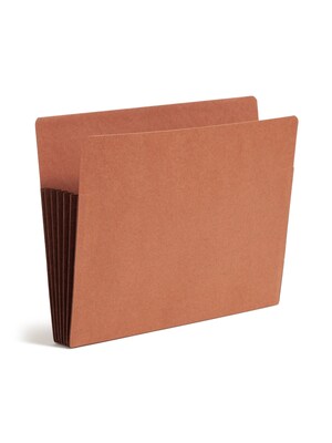Smead Recycled Reinforced File Pocket, 5" Expansion, Letter Size, Dark Brown/Redrope, 10/Box (73691)