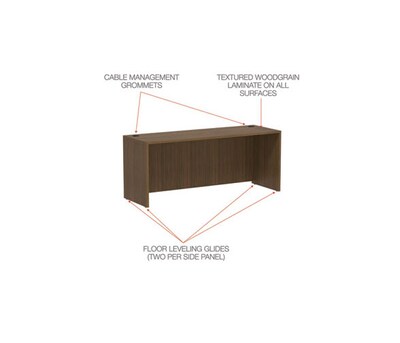 Alera Valencia Series 70" Credenza Shell, Modern Walnut (ALEVA257224WA)