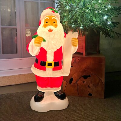 Fraser Hill Farm 33" Santa Holding List Christmas Blow Mold (FFBM-1SNT-RED)