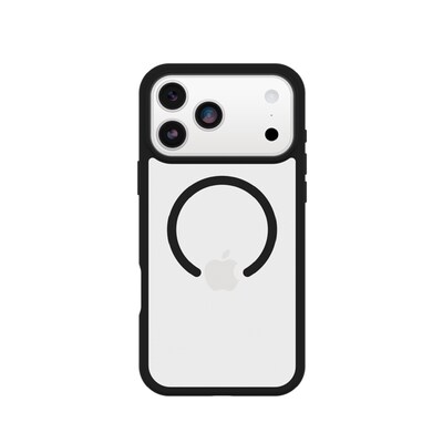 OtterBox React MagSafe Compatible Phone Case for iPhone 17 Pro Max, Shock Absorbing, Black Crystal (77-98651)