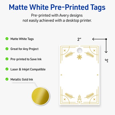 Avery 3 Blank Price & Merchandise Tags, White, 80/Carton (S00-FDW-PRMWT10)