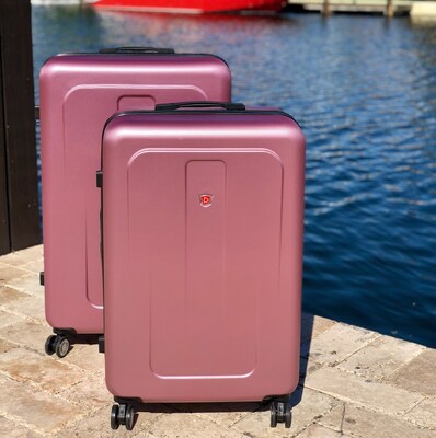 DUKAP Crypto 20" Hardside Carry-On Suitcase, 4-Wheeled Spinner, TSA Checkpoint Friendly, Rose Gold (DKCRY00S-ROS)