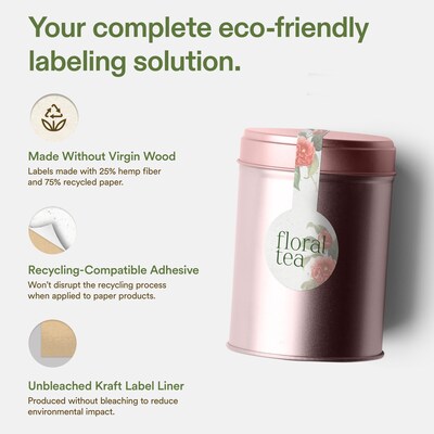 Avery Hemp Lollipop Laser/Inkjet Multipurpose Labels, 1-1/2" x 4", Off-White (320/Box)