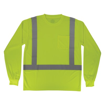 Ergodyne GloWear 8284 High Visibility Long Sleeve T-Shirt, ANSI Type R Class 2, Lime, 2XL (21876)