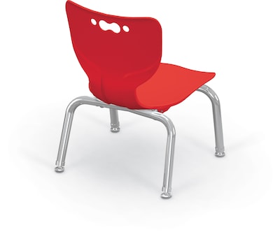 MooreCo 10" Hierarchy Student Chair with 4 Legs, Red/Chrome Base (703673561846)