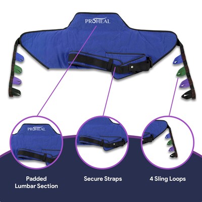 ProHeal Universal Sit to Stand Lift Sling, X-Large, 55 x 16, Polyester (ProHeal-30131)