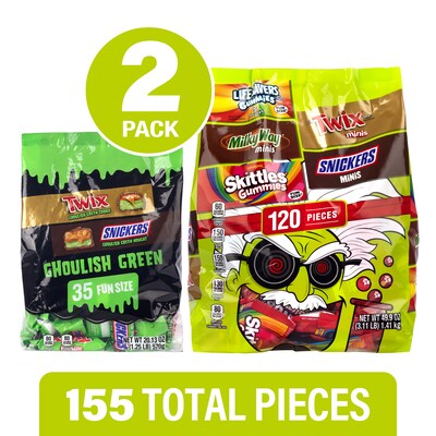 Mars Mixed Chocolate & Gummies Variety Halloween Bundle, 70.03 oz., 155 Pieces, 2/Pack (600-04105)