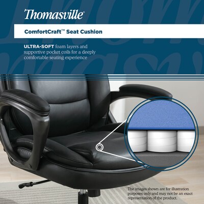 Thomasville Lansing Ergonomic Polyurethane Big & Tall Chair, 400 lb. Capacity, Black (52398-BLK)