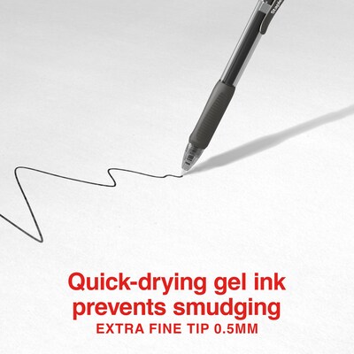 Staples ProGel™ Retractable Gel Pen, Extra Fine Point, 0.5mm, Black Ink, Dozen (ST63009)