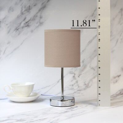 Simple Designs 11.81" LED Table Lamp, Brushed Nickel/Gray (LT2007-GRY-24PK)