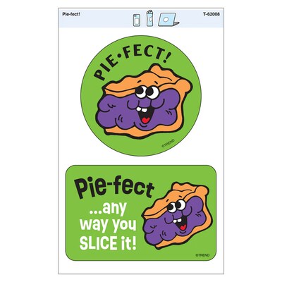 Trend Enterprises Pie-fect! Vinyl Stickers, Multicolored, 2/Pack, 6/Packs/Bundle (T-62008-6)