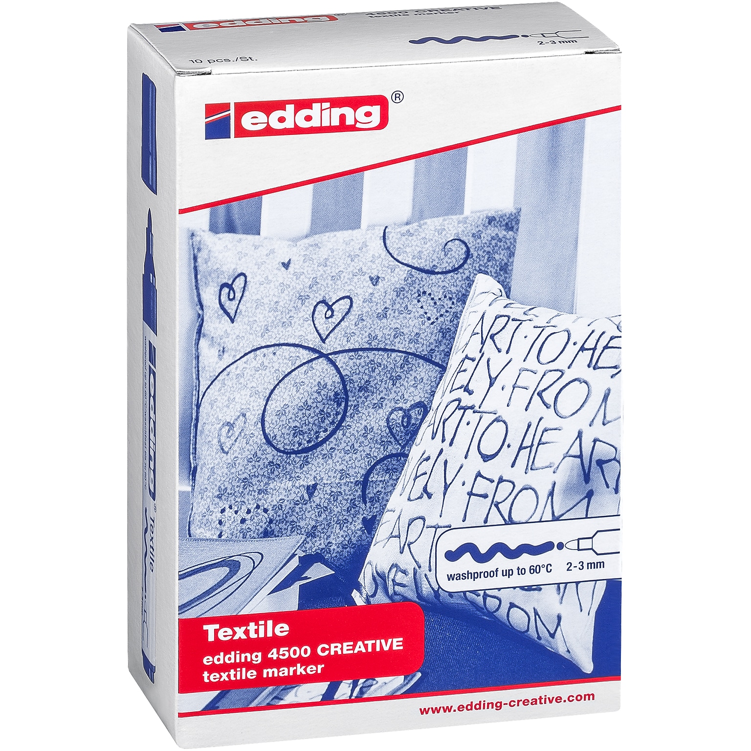 edding 4500 Creative Water-Based Marker, Bullet Tip, 10/Set (EDD44500099)