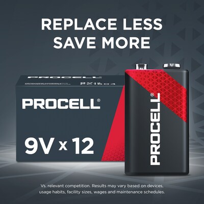 Procell 9V Alkaline Battery, 12/Pack (PC1604/PC1604BK)