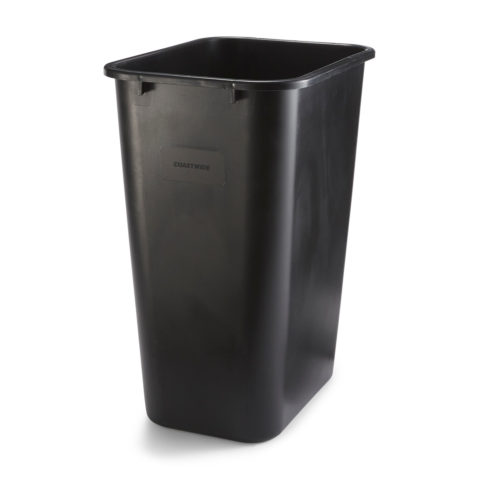 Coastwide Professional Indoor Trash Can Without Lid, Black Soft Molded Plastic, 10.25 Gallon