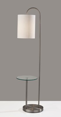 Adesso Amira 64"H Brushed Steel Floor Lamp with Drum Shade (4062-22)