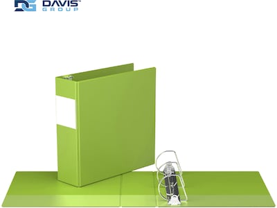 Davis Group Premium Economy 3" 3-Ring Non-View Binders, D-Ring, Lime Green, 6/Pack (2305-24-06)