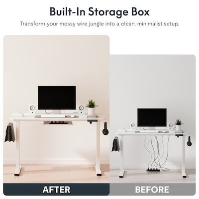 Flexispot EZ2 48"W Electric Adjustable Standing Desk, White (EZ2W-E)