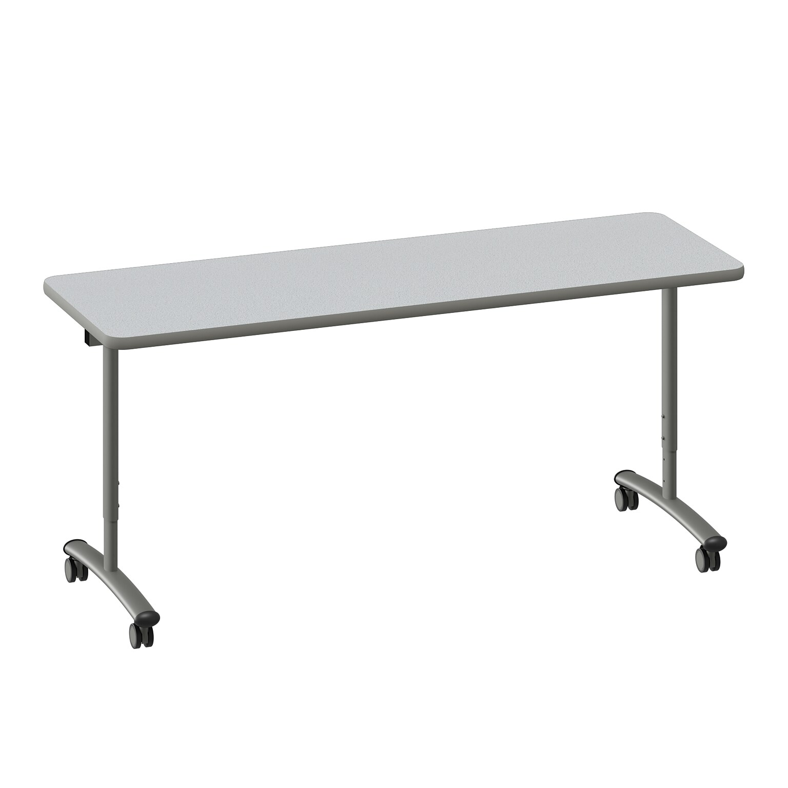 Correll 72W x 30D Adjustable Foldable Rectangular Training Room Table, Laminate, With Wheels, Gray Granite (FTS3072TF151413)