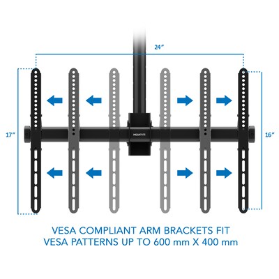 Mount-It! Height Adjustable Full Motion TV Ceiling Mount, For 32" to 77" Screens (MI-509B)