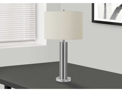 Monarch Specialties Inc. Table Lamp, Nickel/Ivory (I 9657)